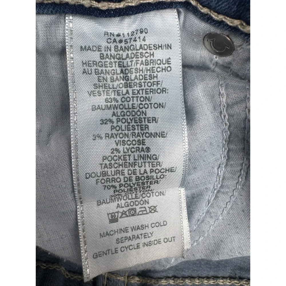 True Religion Women's Billie Big T 28x32 Mid Rise Straight Y2K Denim - Picture 7 of 8